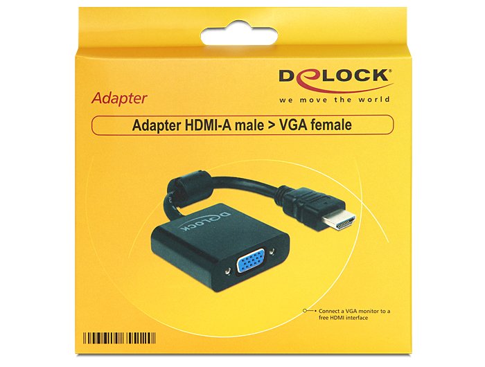Delock Adaptador Hdmi-A 19 Pines Macho A Vga Negro