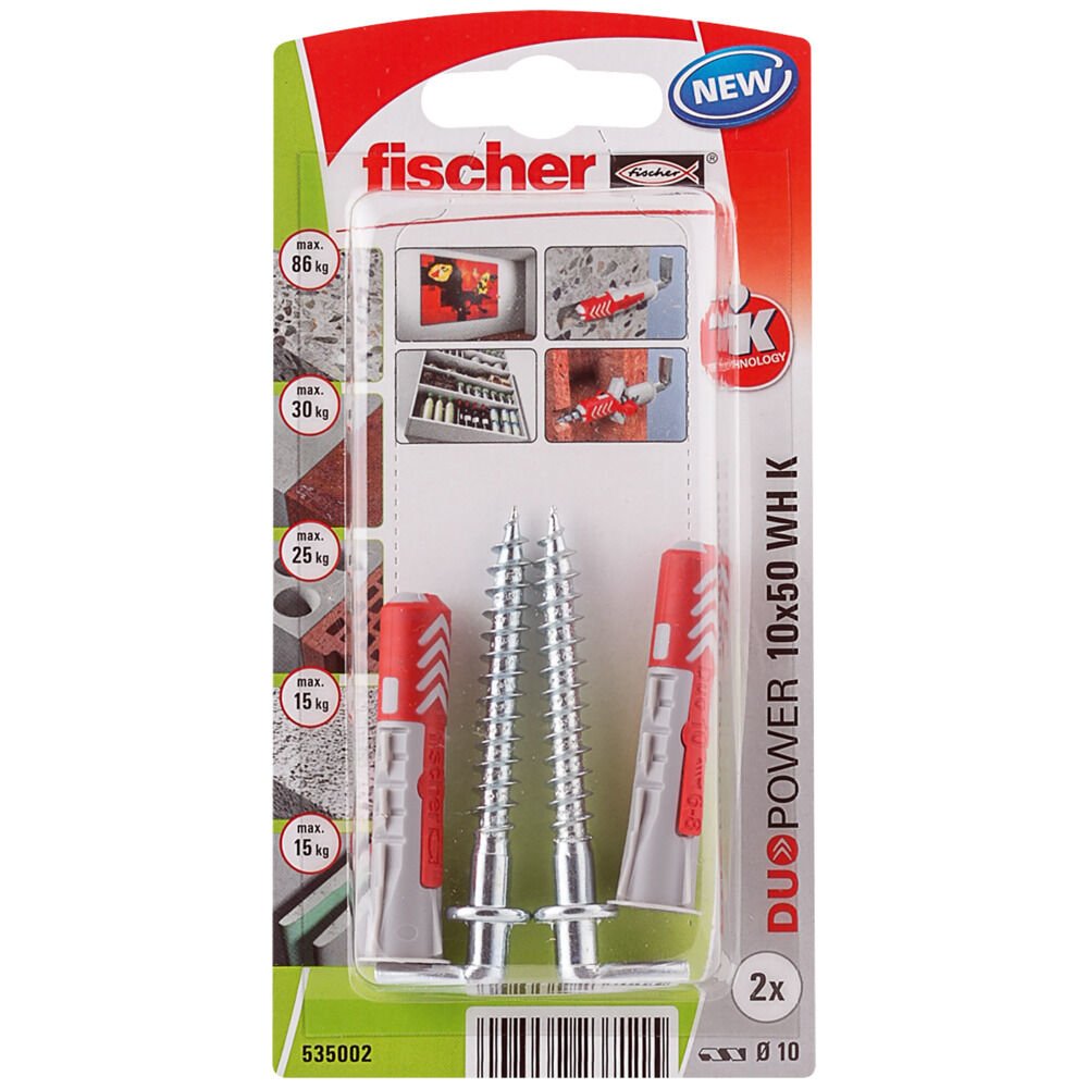 Blister 2 Tacos+Alcayatas Duopower Ø10x50mm 535002 Fischer