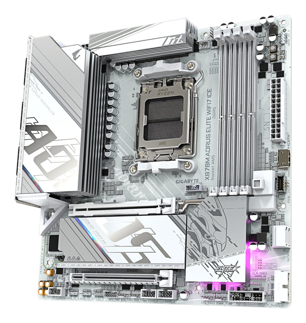 Placa Base Gigabyte X870m Aorus Elite Wifi7 Ice X870,Am5,Atx,Dd X870m A Elite Wf7 Ice X870m A Elite Wf7 Ice