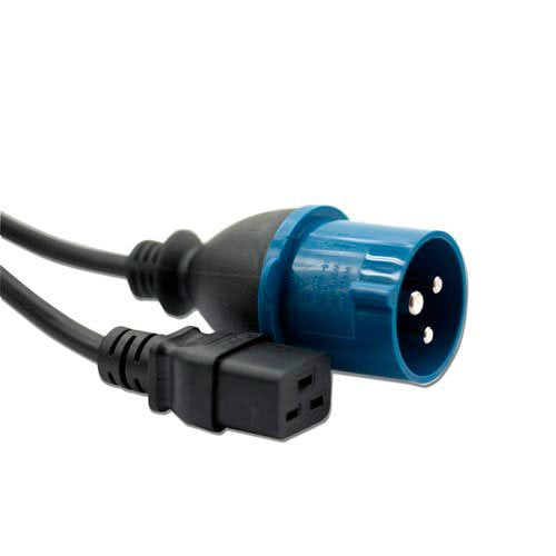 Cable De Alimentación Cee1-C19 Negro De 2,5 M 16a 1.5 Mm² Act Clavija Industrial Azul