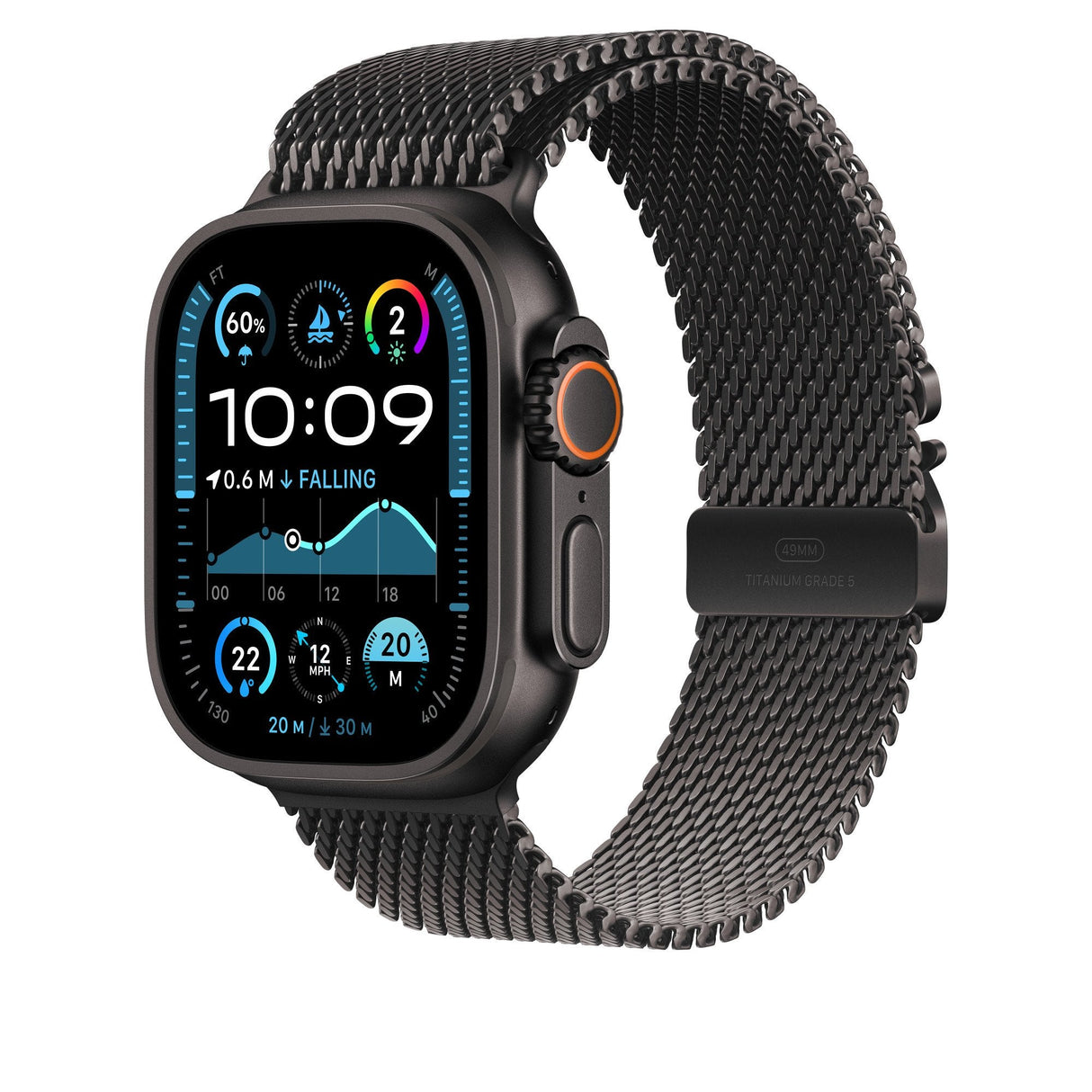 Apple 49mm Black Titanium Milanese Loop - Large