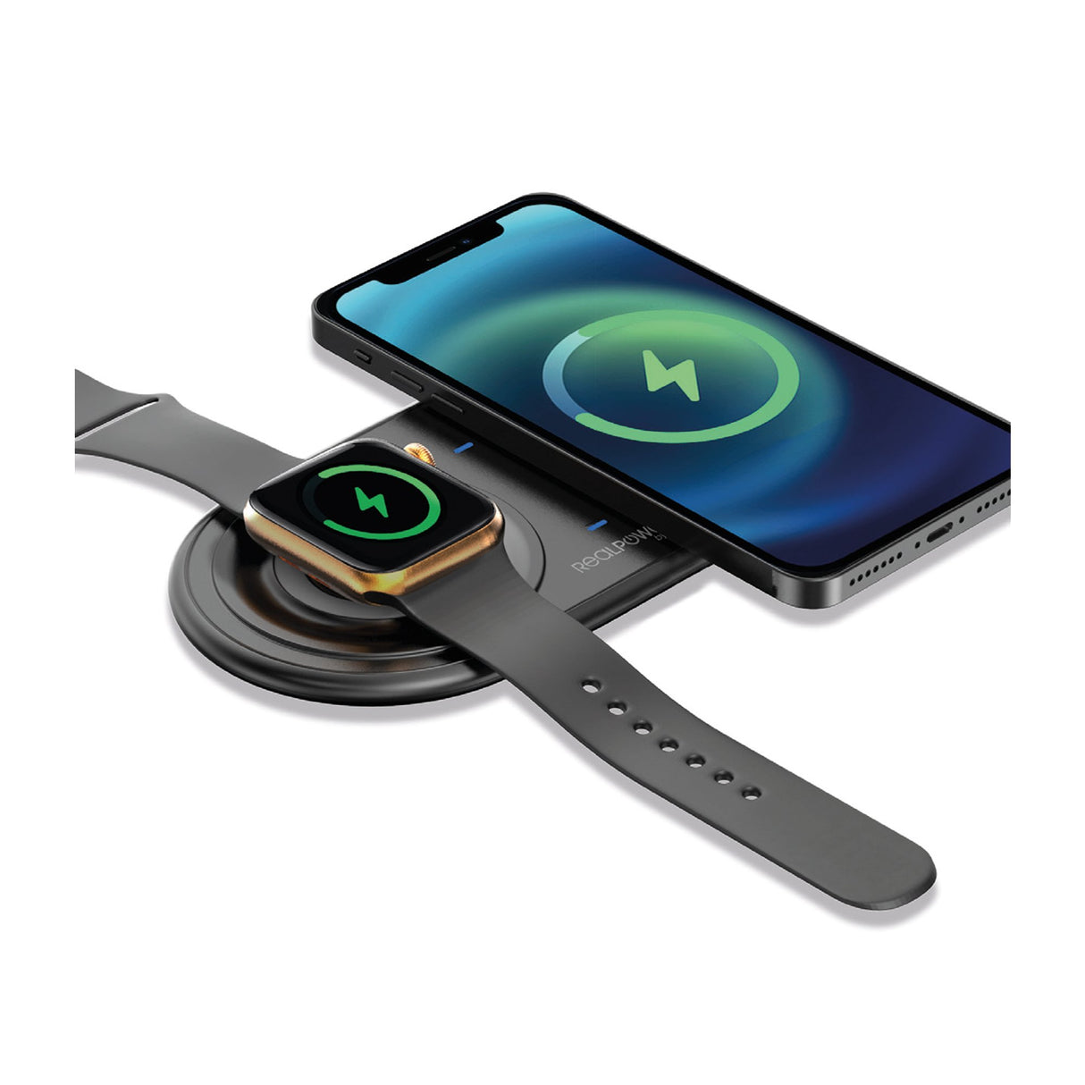 EAN 4040895010605 - RealPower ChargeAIR Duo Smartphone, Reloj inteligente Negro USB Interior imagen 1