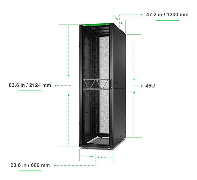 Apc Netshelter Sx Gen 2 Rack Armario 2124 Al X 600 An X 1200 P Mm Con Laterales Para Suelo Negro 45u 19" Conforme A La Taa Para P/N: Smt1000rm1u Smt750rm1u Srtl10krm4ut Srtl5krm2ui-Hw Srtl5krm2ut-Hw Srtl8krm4ut