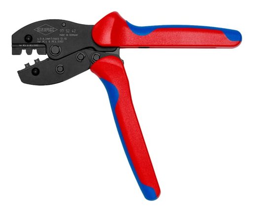 Alicates De Engarzar Knipex Preciforce 97 52 42 Rojo/Azul, Para Conectores Solares Mc4 Y Mc4 Evo 2 97 52 42