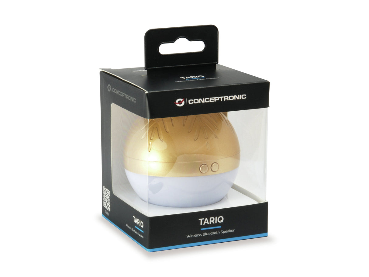 Altavoz Bluetooth Conceptronic Tariq Bola De Navidad Con Luz Led Tws Color Dorado