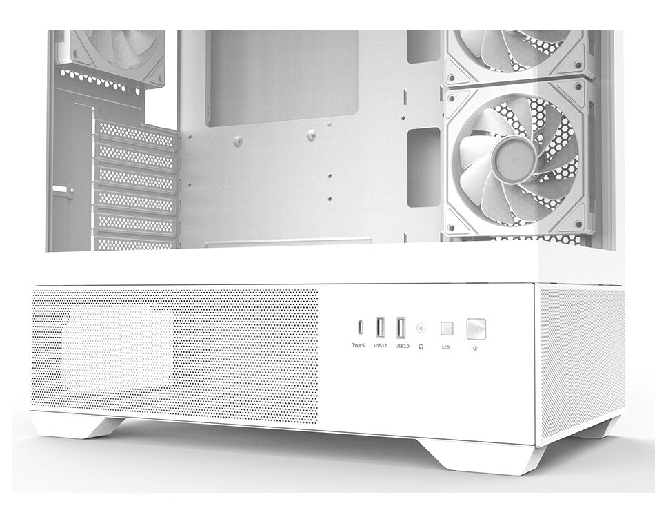 Caja Pc Zalman Chronix Atx 3 Xvent 120mm Argb 1xusb 3.0 Blanco S/N Fuente