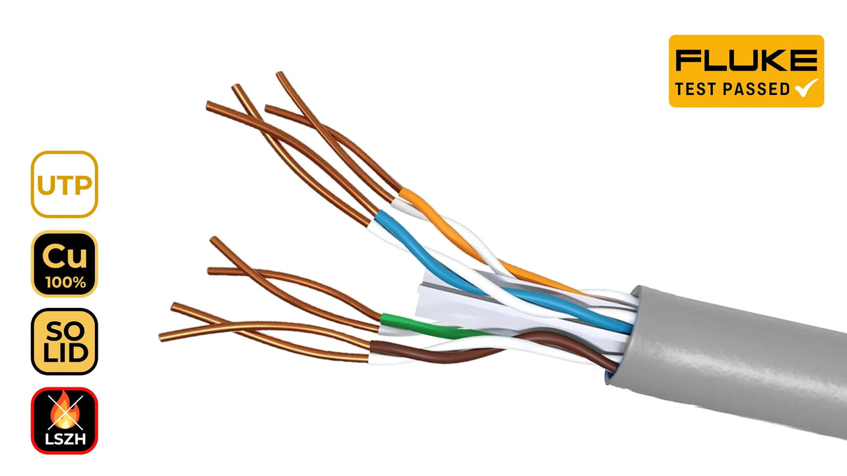 Bobina De Cable Rj45 Lszh Phasak Phr 652 Cat.6 305m Gris