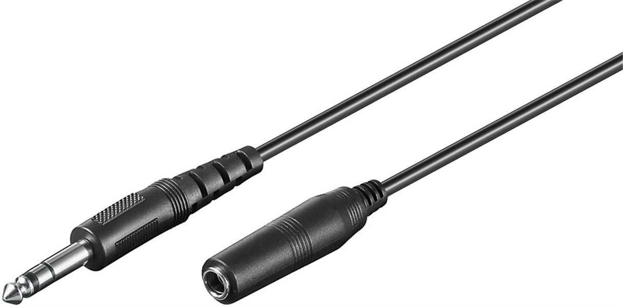 6.35mm Jack Extension Cable, 5 M - Pawl 6.35mm Plug (3-Pin,