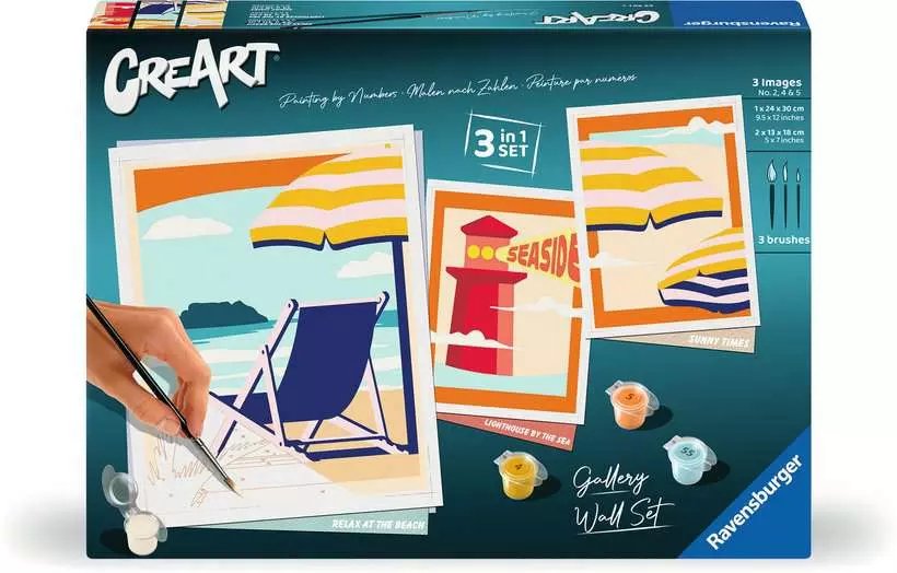 Juego De Pared De La Galería Ravensburger Creart - En La Playa, Pintura 23901