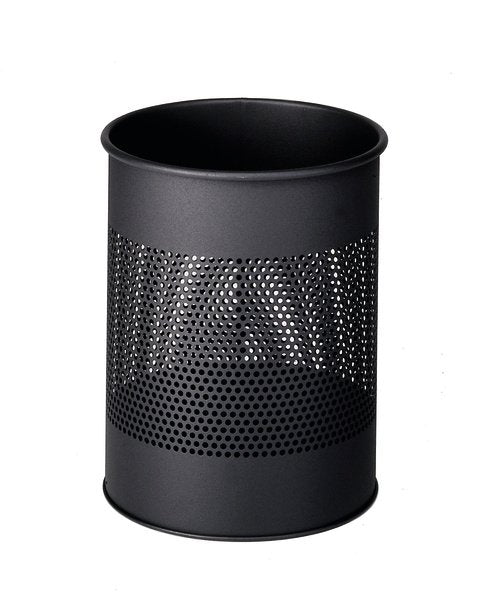 Durable Papelera Metal Redondo 15l Perforation 165mm Negro