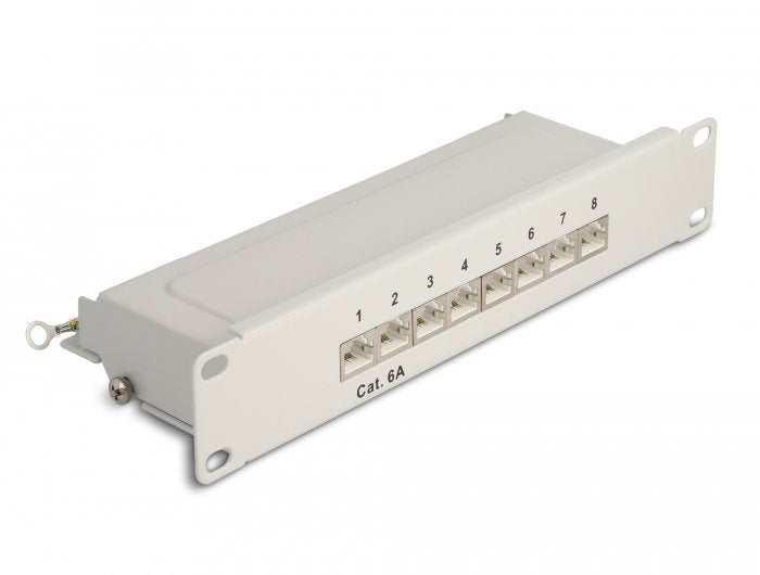 Delock Panel De Conexiones De 10" De 8 Puertos Cat.6a 1u Gris