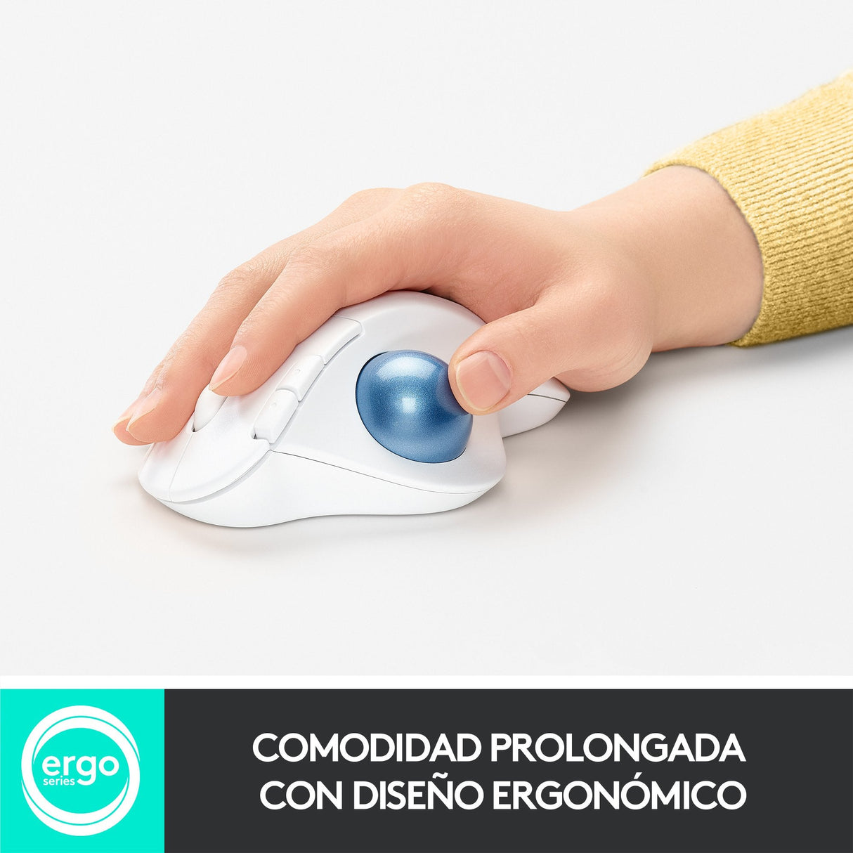 Ratón Trackball Inalámbrico Por Bluetooth Logitech Ergo M575 Hasta 2000 Dpi Blanco Crudo