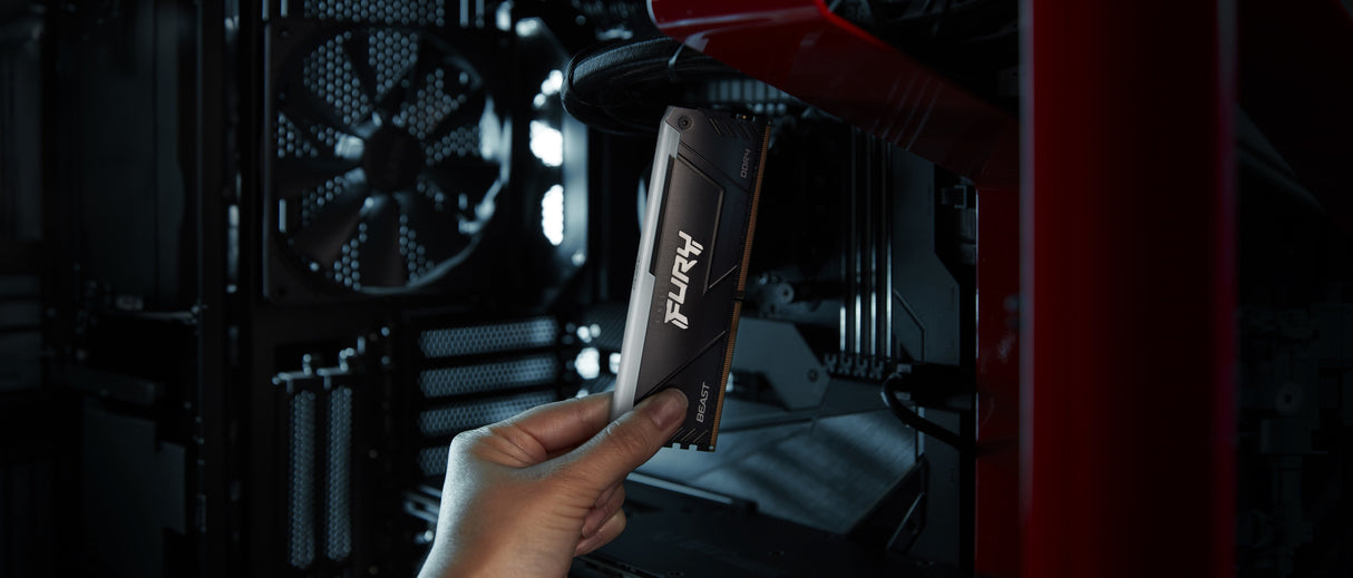 Memoria Kingston Fury Dimm Ddr4 32 Gb 3200 (4x 8 Gb) Kf432c16bb2ak4/32, Beast Rgb, Intel Xmp Kf432c16bb2ak4/32 Negro