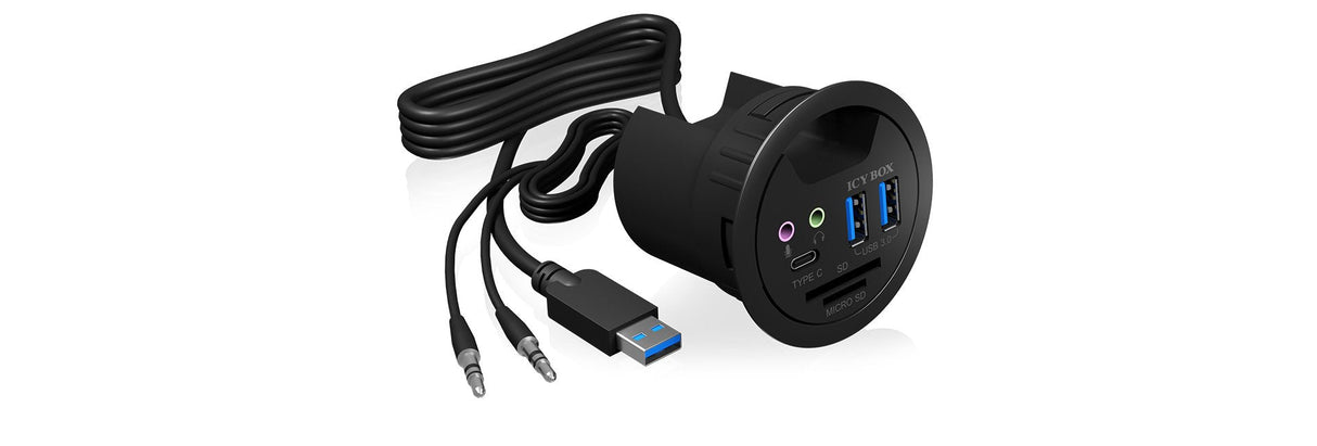 Icy Box Usb3.0 Hub Mesa De 3 Puertos Hub Ib-Hub1404a, 2xusb3.0