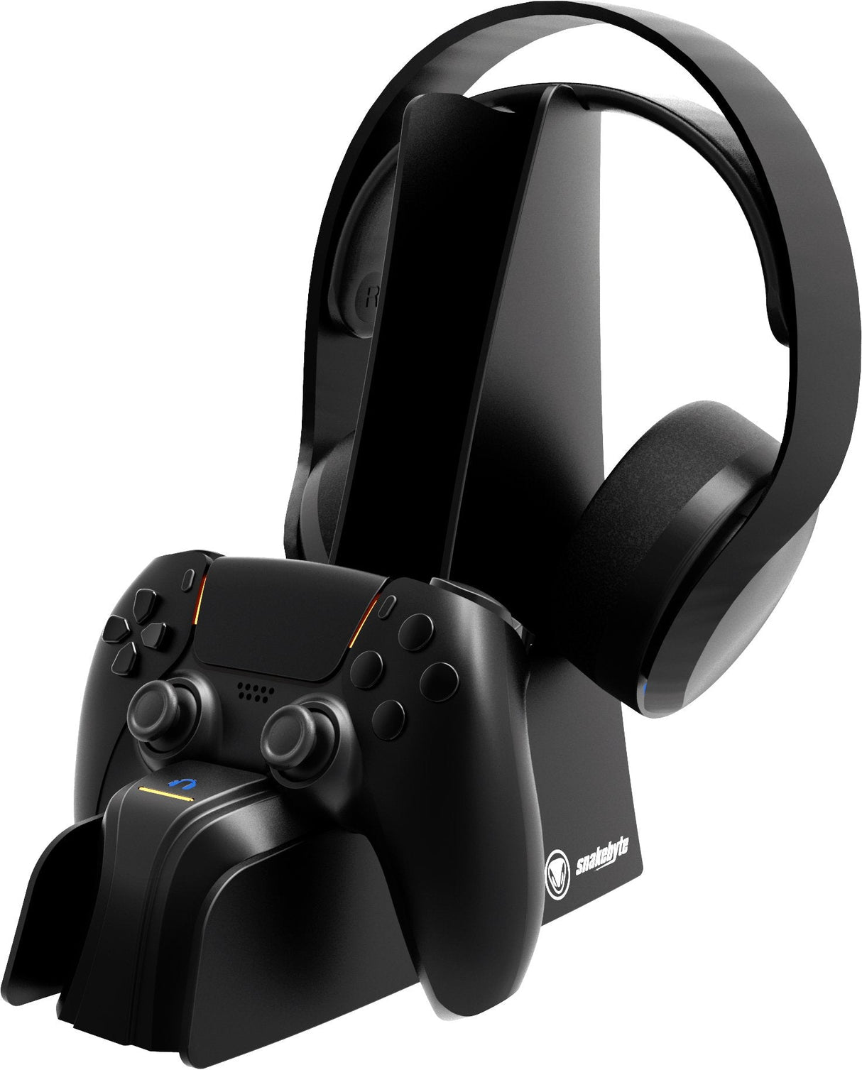 Soporte De Carga Snakebyte Para Gamepad Ps5 Y Auriculares Dual Charge Negro