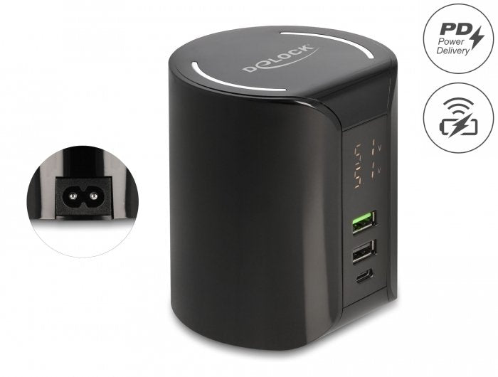 Delock Usb Und Cableloses Cargador 1 X Usb Type-C Pd + 2 X Usb Typ-A Mit 58 W