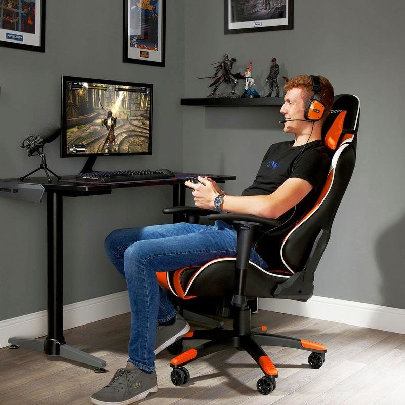 EAN 0094338074567 - X Rocker Agility eSports Silla para videojuegos de PC Asiento acolchado tapizado Negro, Naranja, Blanco imagen 7