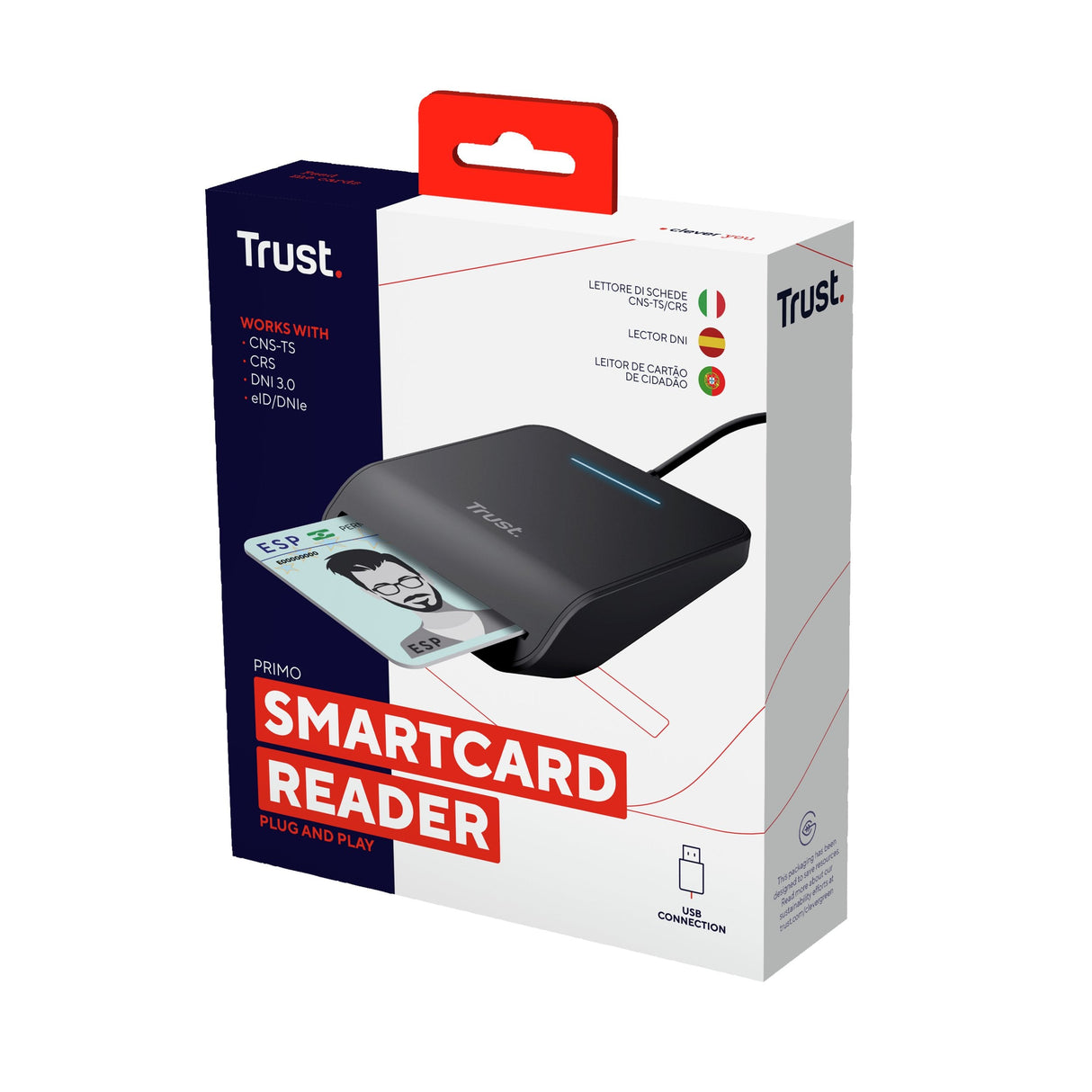 EAN 8713439238907 - Trust Primo lector de tarjeta inteligente Interior USB CardBus+USB 2.0 Negro imagen 7