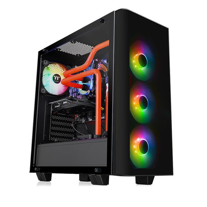 Caja Pc Thermaltake View 21 Tg Rgb Plus Midi Tower Negro
