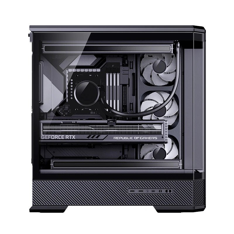 Jonsbo D400 Pc-Gehäuse, Midi Tower, Atx, Tempered Glass - Schwarz