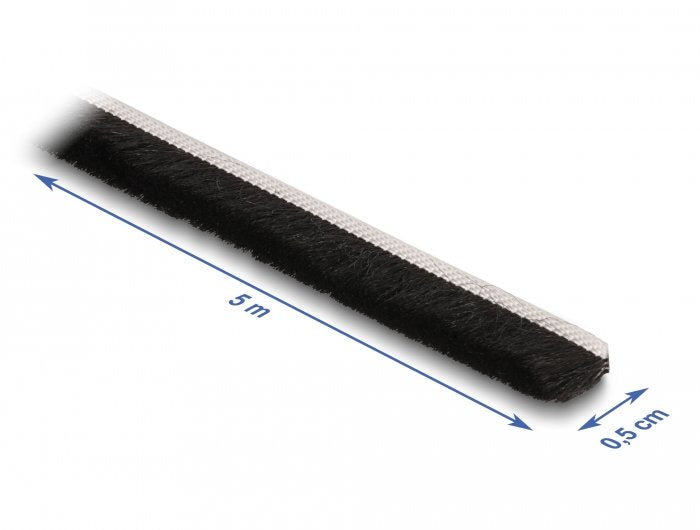Tira De Cepillo Autoadhesivo 5 Mm - Longitud 5 M Negro