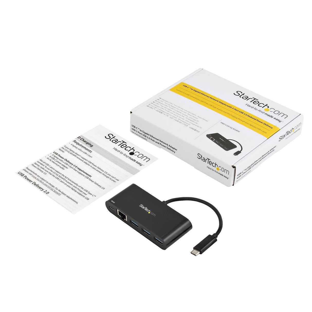 Startech Adaptador Usb-C A Rj45 X4usb 3.0 Y Pdâ Us1gc303apd