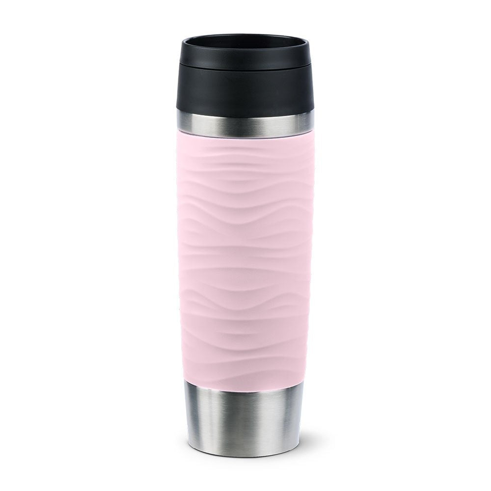 Taza Térmica Emsa Travel Mug Waves Grande Rosa Claro/Acero Inoxidable, 0,5 Litros N2022700