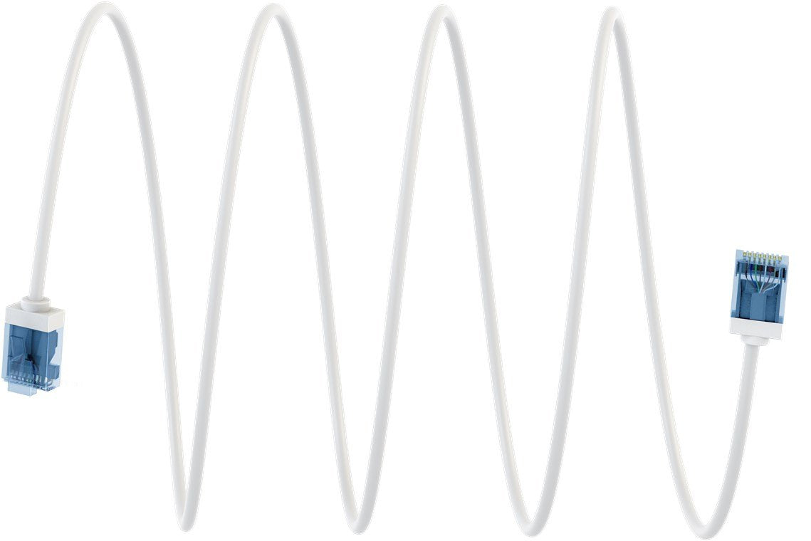 Cable Goobay Patch Ultraflexible Cat.6a Delgado, U/Utp Blanco, 15 Metros, Clavijas Extracortas 74302