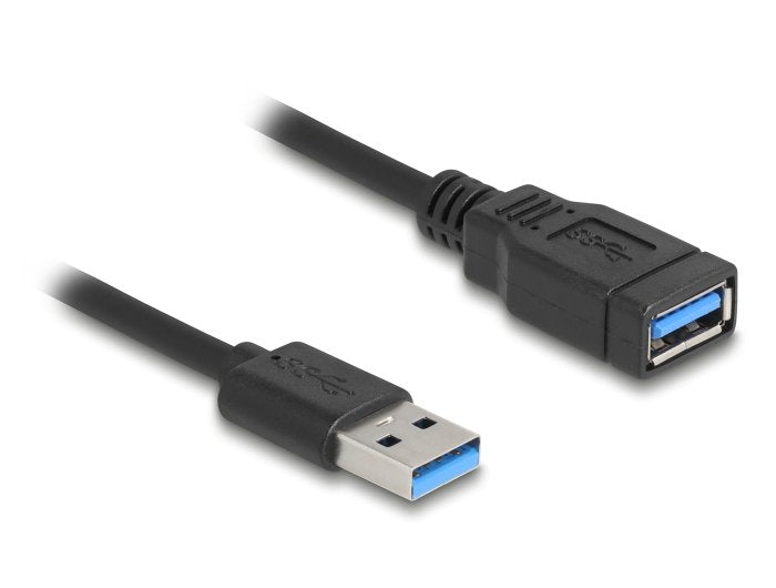 Delock 90367 Cable Usb 5 Gbps En Espiral De Macho A Hembra De 0,4 A 0,6 M Negro
