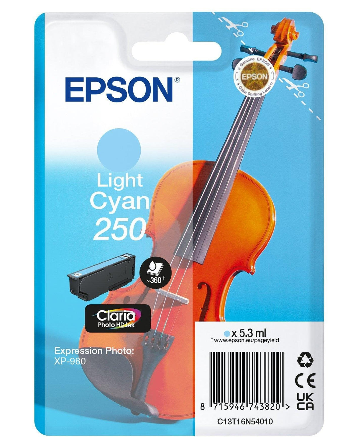 Epson Tinta Cian (Claro) C13t16n54010 250 360 Copias 5,3ml