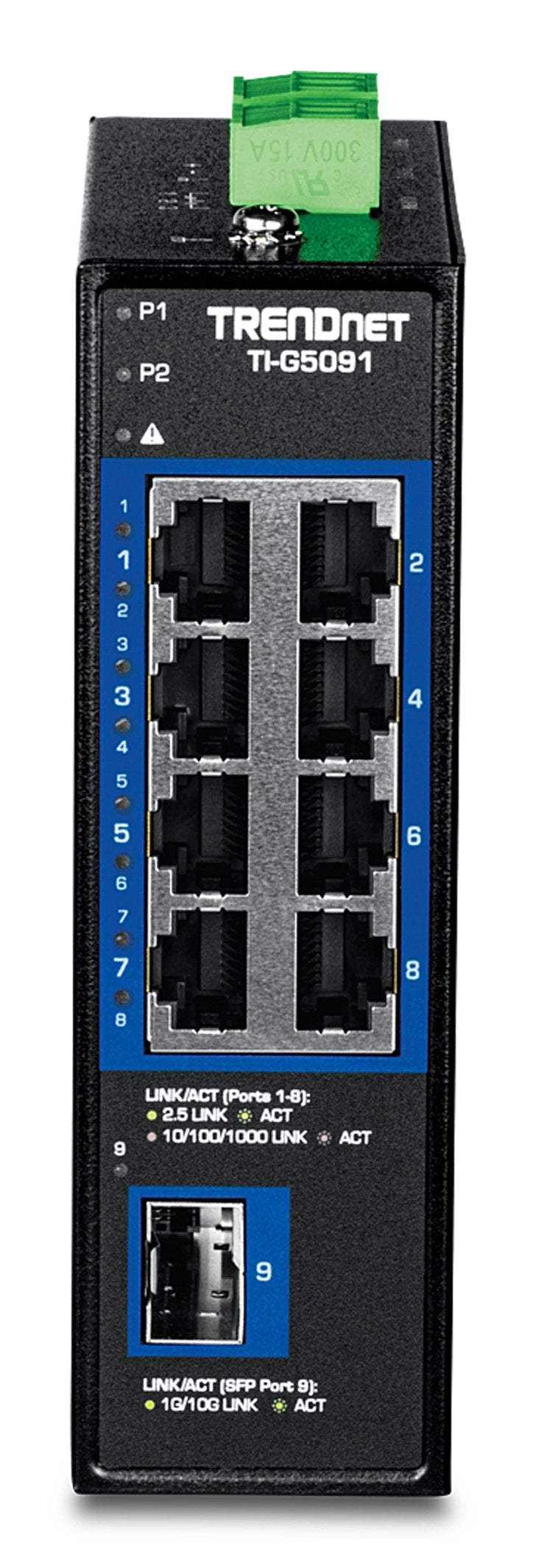 Trendnet 9-Port Indumrial 2.5g Din-Rail Switch With 10g Sfp