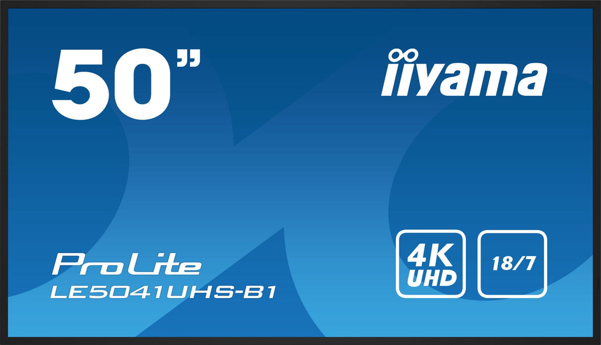 Iiyama Le5041uhs-B1 Pantalla De Señalización Pantalla Plana Para Señalización Digital 125,7 Cm (49.5") Lcd 350 Cd / M² 4k Ultra Hd Negro 18/7