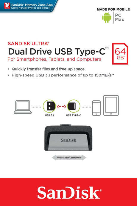 EAN 0619659142056 - SanDisk Ultra Dual Drive USB Type-C unidad flash USB 64 GB USB Type-A / USB Type-C 3.2 Gen 1 (3.1 Gen 1)  imagen 10