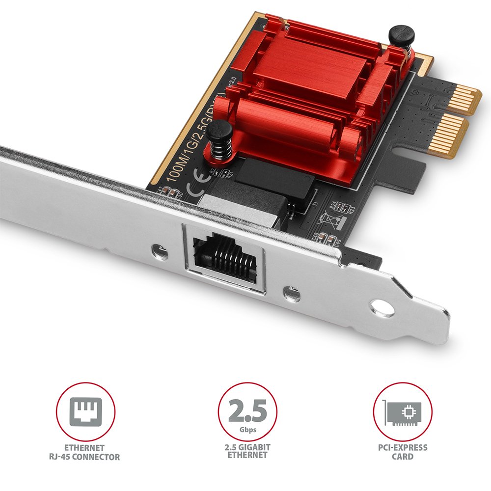 Axagon Pcee-G25 Adaptador Y Tarjeta De Red Interno Ethernet 5000 Mbit/S