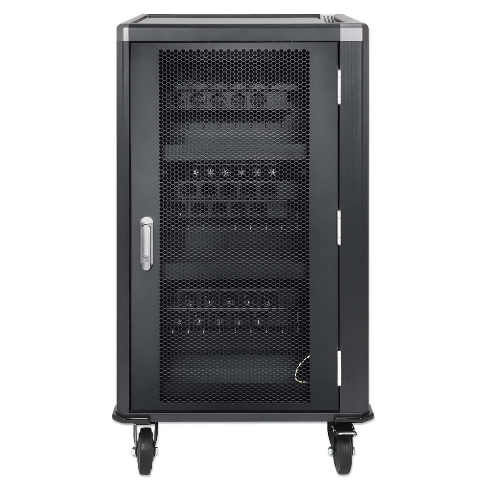 Manhattan Carro De Carga Para 30 Portátiles (Hasta 16"), Carga Mediante Adaptadores Ac (Eu) (Requiere Instalación De Cables De Alimentación De Los Dispositivos), Compatible Con Todos Los Portátiles, Ipad Y Macbook, Compartimentos 380×30×280