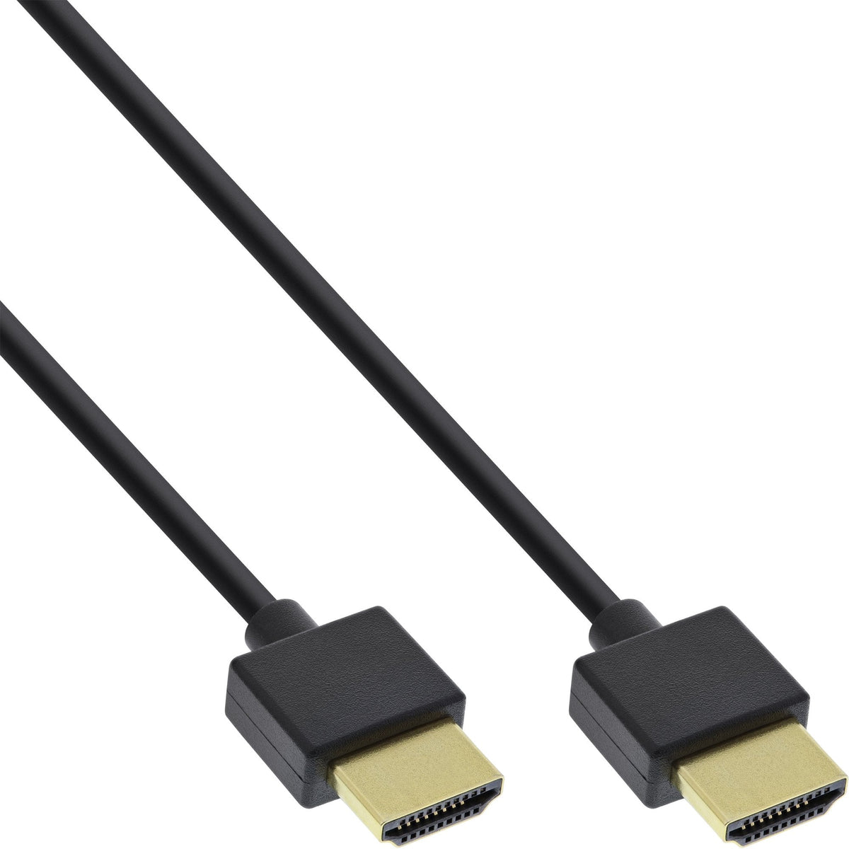 Cable Hdmi De Inline Con Ethernet Tipo Aa Macho Súper Delgado Negro / Dorado 1,5 M