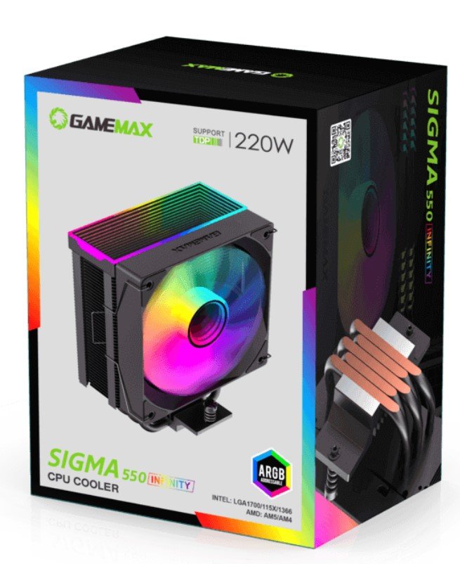 Gamemax Cpu Air Cooler Sigma550 Infinity Black
