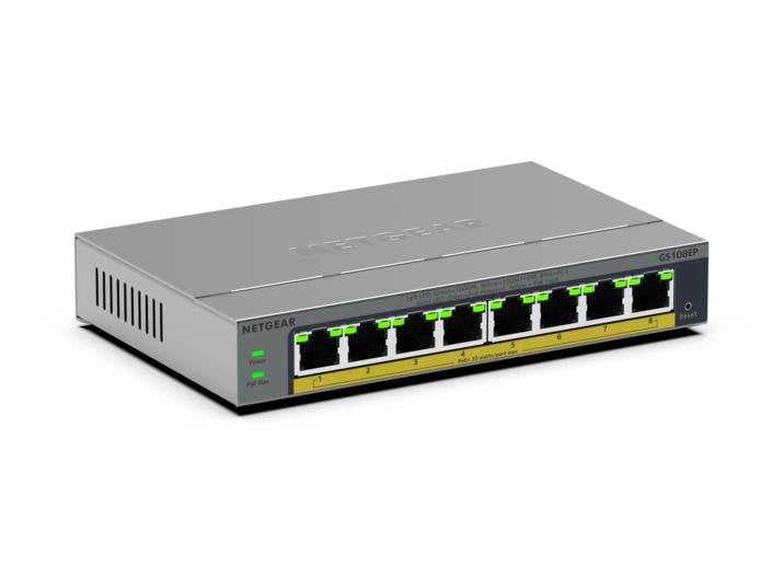 EAN 0606449174632 - NETGEAR GS108EP Gestionado L2/L3 Gigabit Ethernet (10/100/1000) Gris imagen 1