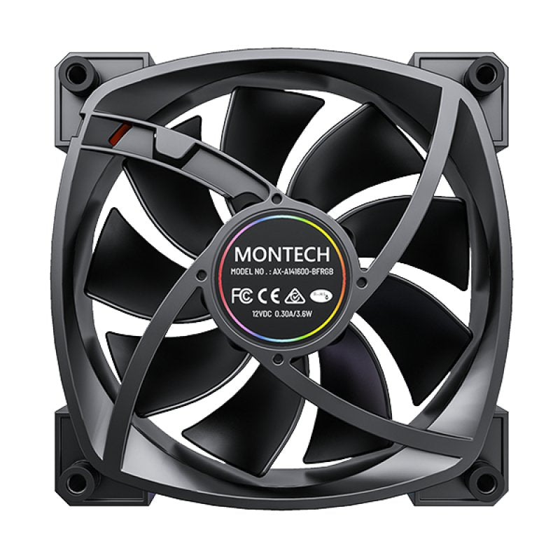 Ventilador Montech Rx140 Pwm 140x140x25 Negro, 140 Mm Rx140 Pwm Black