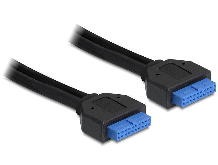Cable Placa Delock Usb 3.0 20-Pin -> Usb 3.0 20-Pin 45cm Negro