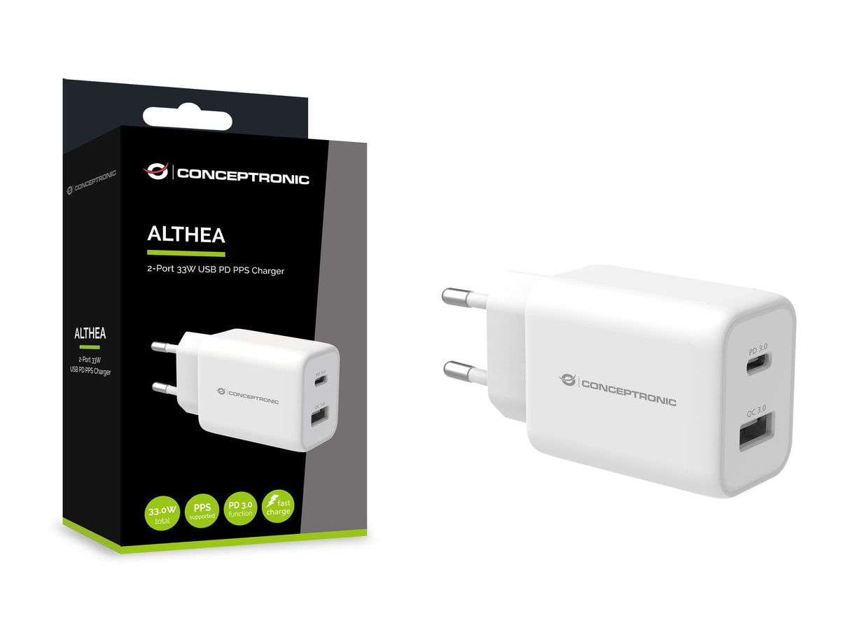 EAN 4015867227527 - Conceptronic ALTHEA11W cargador de dispositivo móvil Universal Blanco Corriente alterna Carga rápida Inte imagen 4
