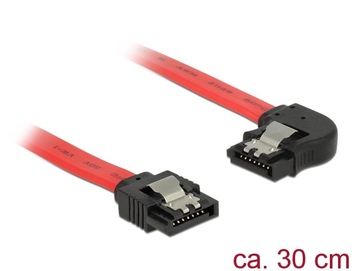 Delock 83963 Cable De Sata 0,3 M Sata 7-Pin Negro, Rojo