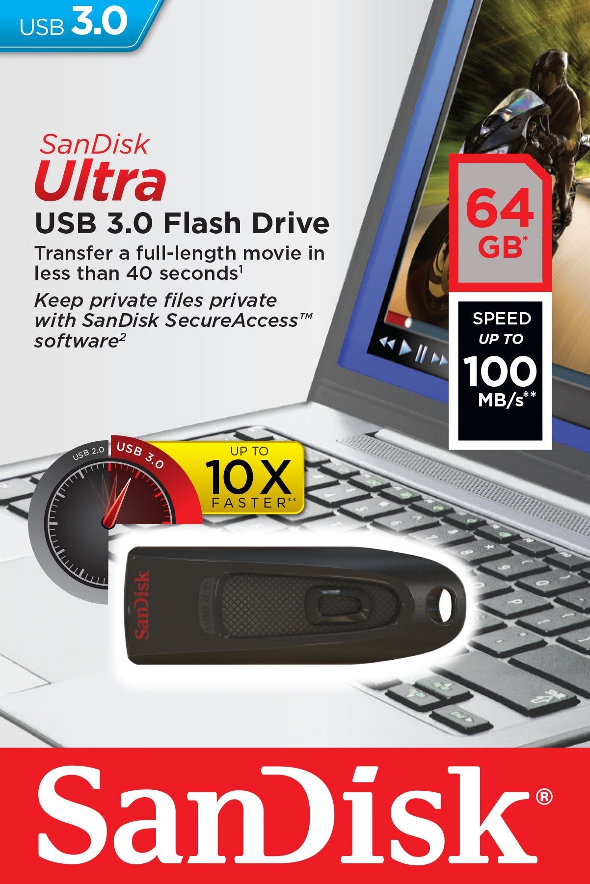 Pendrive 64gb Sandisk Cruzer Ultra Usb 3.0