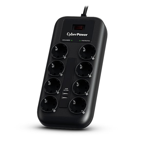 EAN 4712856275810 - CyberPower P0820SUF0-DE limitador de tensión Negro 8 salidas AC 200 - 250 V 1,8 m imagen 1
