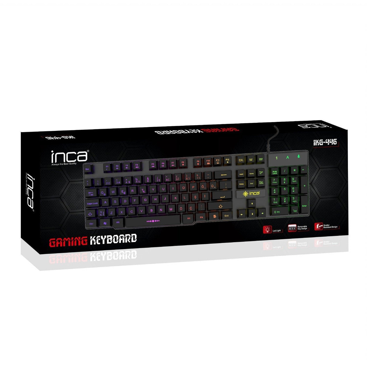 Inca Gaming Keyboard Ikg-446 Rainbow, Rgb, Diseño Alemán