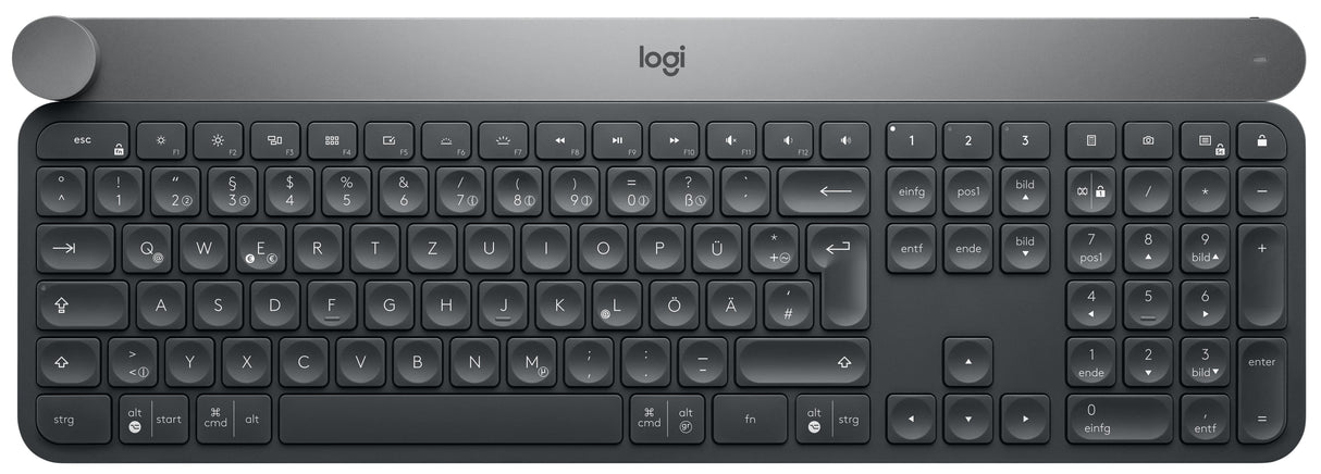 Teclado Alemán Logitech Craft Advanced Keyboard With Creative Input Dial Rf Wireless + Bluetooth Qwertz Negro