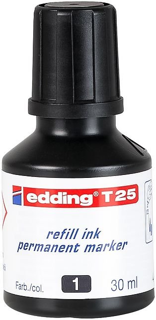 Edding Frasco De Tinta T25 Para Rotulador Permanente 30ml Negro