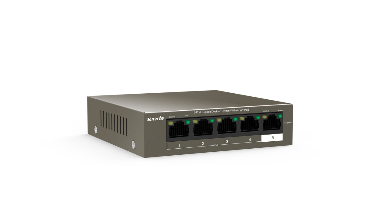 EAN 6932849431308 - Tenda TEG1105P-4-63W-EU switch Gigabit Ethernet (10/100/1000) Energía sobre Ethernet (PoE) Gris imagen 3