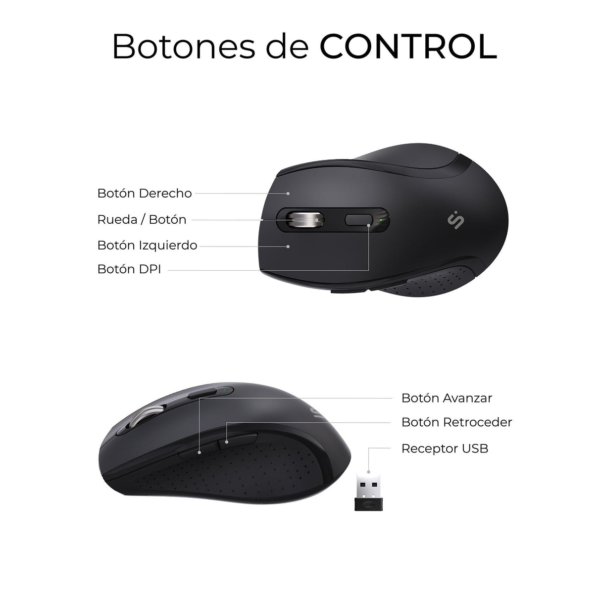 Combo Teclado Raton Subblim Prowave Inalamb Ergo Negro
