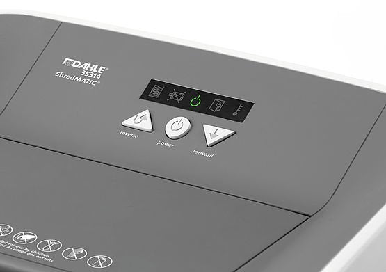 Destructora Dahle Automática Shredmatic 314 14-300 Hojas, Patículas 4x15 Mm, Nivel Seguridad P4, Entrada 220 Mm, 40 Litros. Dimens.642x432x355mm